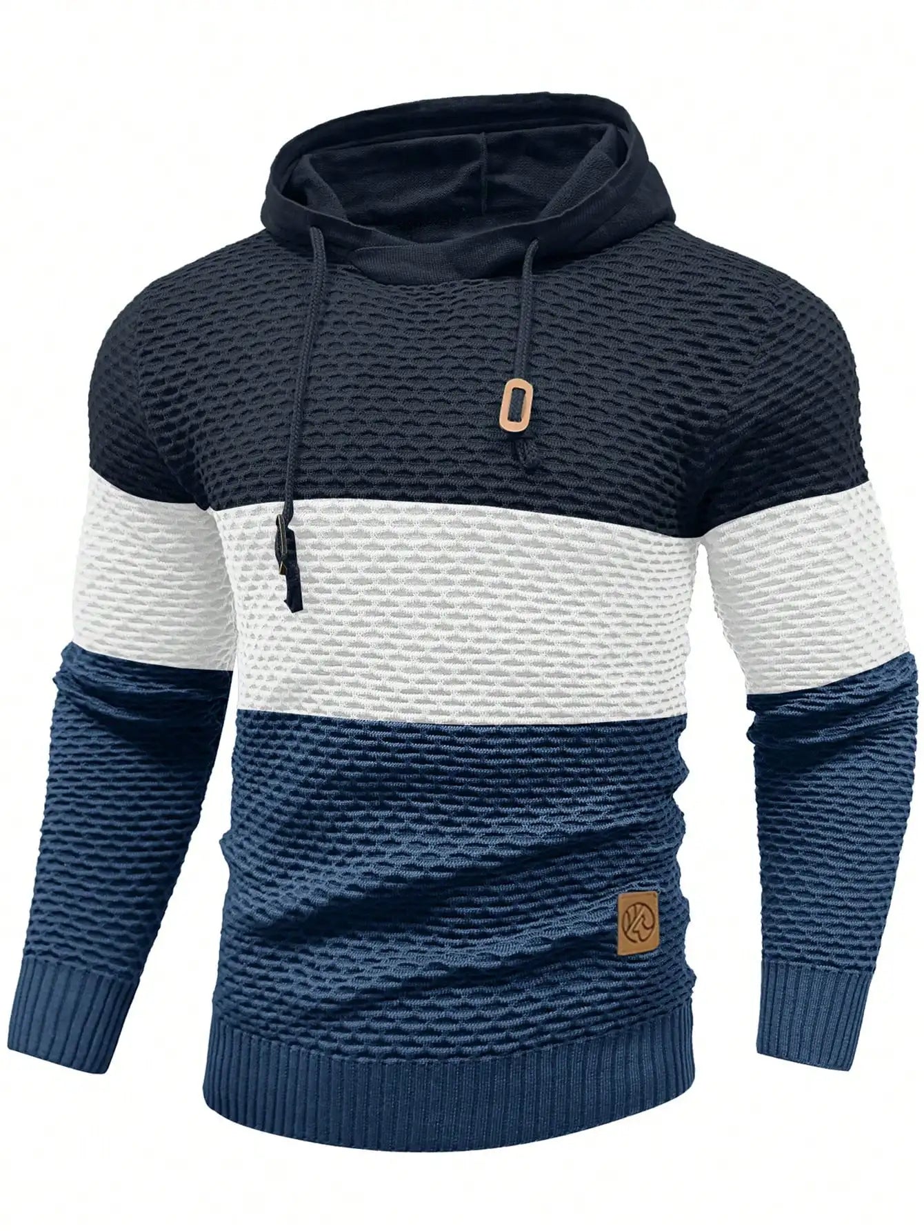 Herren Pullover Frühling Neu Sportlich Warm Figurbetont Gestrickt Pullover Hoodie Kordelzug Hoodies Freizeit Sweatshirt US Größe