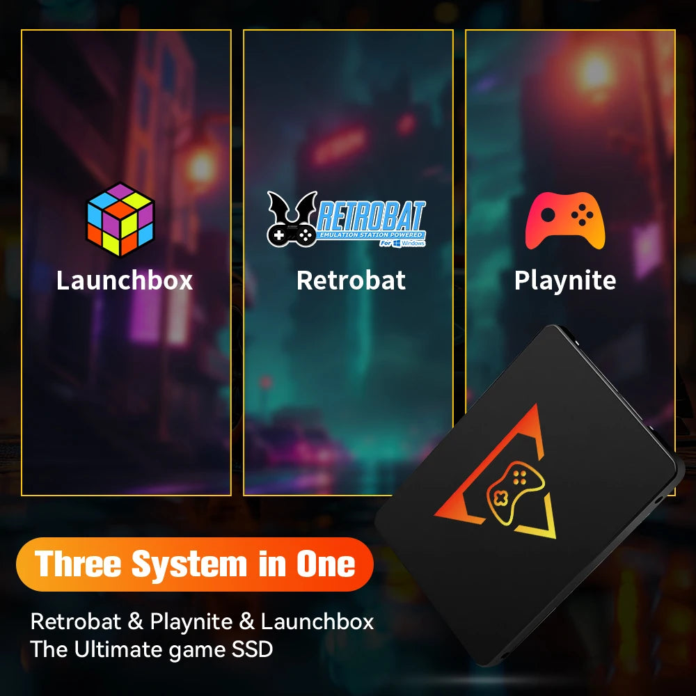 1TB tragbare Gaming-SSD 3 Systeme in 1 Spielekonsole 80+ Emulatoren für PS5/PS4/XBOX/XBOX One/PS3/SWITCH mit 16191 3D- & Retro-Spielen
