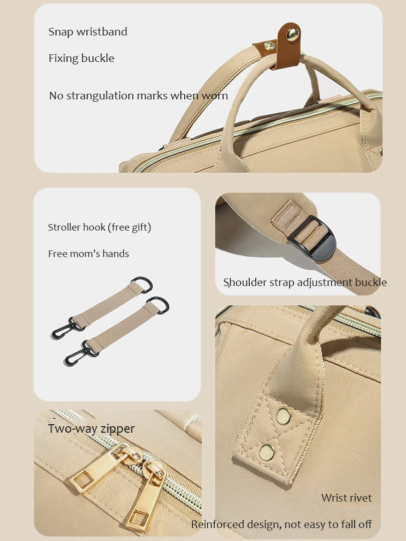 Mode Mama Rucksack Große Kapazität Wickeltasche Multifunktionale Reise Baby Tasche Mutterschaft Rucksack für Frauen Wasserdicht