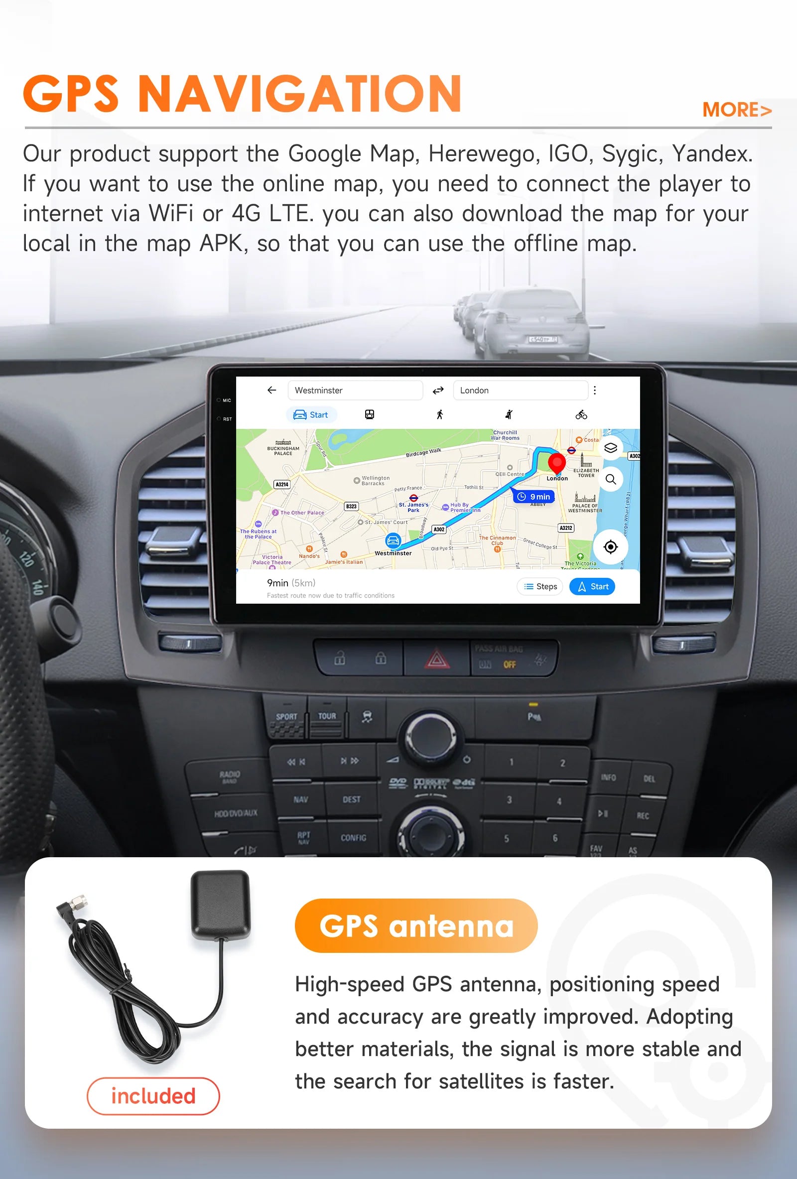 9 Zoll 7862 QLED-Bildschirm 2-Din Android Autoradio Multimedia Video-Player für Buick Regal 1 Opel Insignia GPS Navi Carplay 4G RDS BT