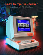 Divoom MiniToo Retro Bluetooth-Lautsprecher Tragbarer Pixel-Display-Musikbox Retro-Computer-Stil Lautsprecher Geschenk
