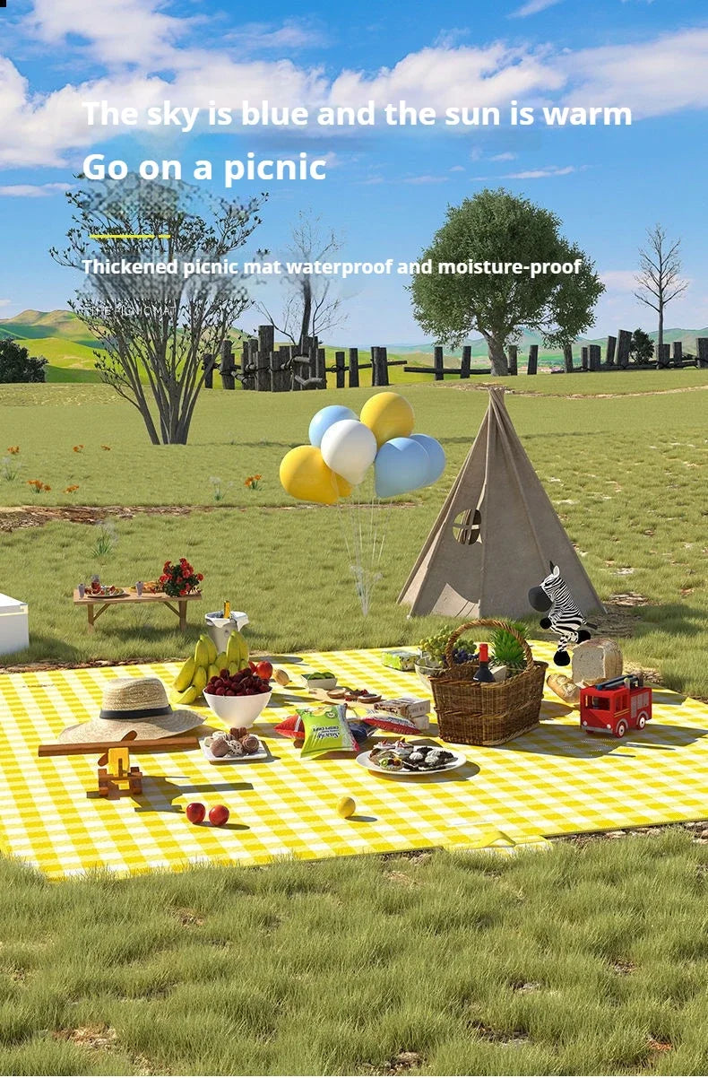 Dicke wasserdichte Picknickmatte, tragbare, faltbare Bodendecke für Camping, Wandern, Strand, Rasen, Outdoor-Aktivitäten, feuchtigkeitsbeständig
