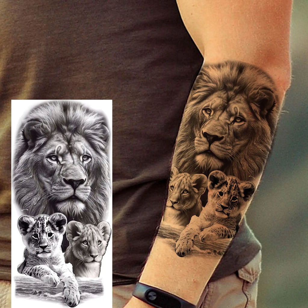 1 Blatt Kobra Schlange Drache Skorpion Temporäre Tattoos für Männer Frauen Wasserdicht Langlebig Löwe Tiger Wolf Fake Tattoo Aufkleber