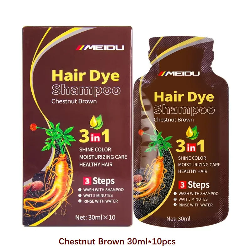 30ml/500ml 3-in-1 Schnell-Haarfärbeshampoo Naturschwarz Kräuter-Haarfarbe Feuchtigkeitsspendend Milde Haarfärbe-Pflegespülung Haarpflegeprodukte