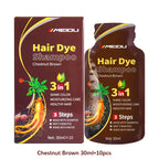 30ml/500ml 3-in-1 Schnell-Haarfärbeshampoo Naturschwarz Kräuter-Haarfarbe Feuchtigkeitsspendend Milde Haarfärbe-Pflegespülung Haarpflegeprodukte