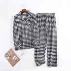 Herren-Hausanzüge Langärmelige Hosenanzüge für Herbst und Winter Pyjamas für Herren Flanell Kariertes Design Pyjamas für Herren