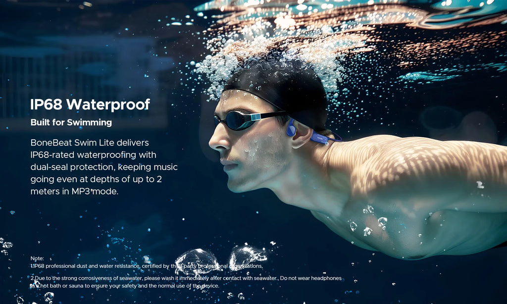 DOOGEE BoneBeat Swim Lite Knochenschall-Sportkopfhörer Bluetooth 5.4 Drahtloser Ohrhörer Wasserdichtes Headset zum Schwimmen