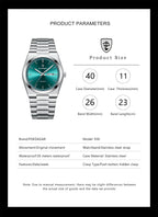 POEDAGAR Luxus Herrenuhren Wasserdicht Leuchtende Datumsanzeige Wochentag Herrenuhr Edelstahl Casual Mode Quarz Herren Armbanduhr Reloj