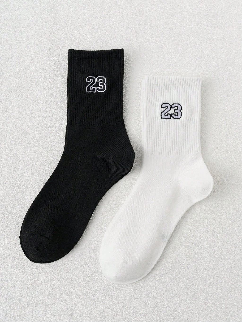 Herren-Crew-Socken, klassisch, Design mit Nummer 23, bequem, atmungsaktiv, feuchtigkeitsableitend