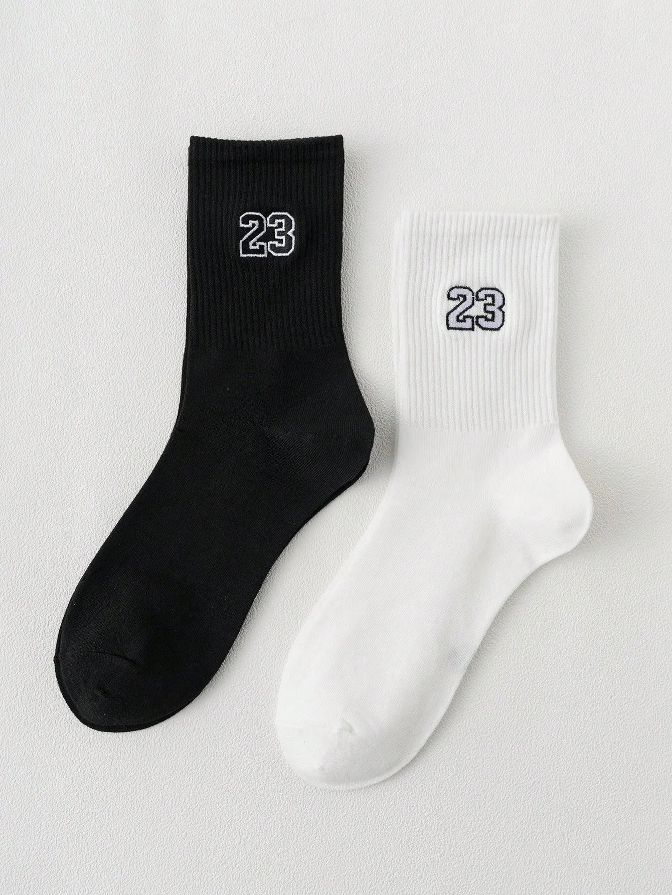 Herren-Crew-Socken, klassisch, Design mit Nummer 23, bequem, atmungsaktiv, feuchtigkeitsableitend