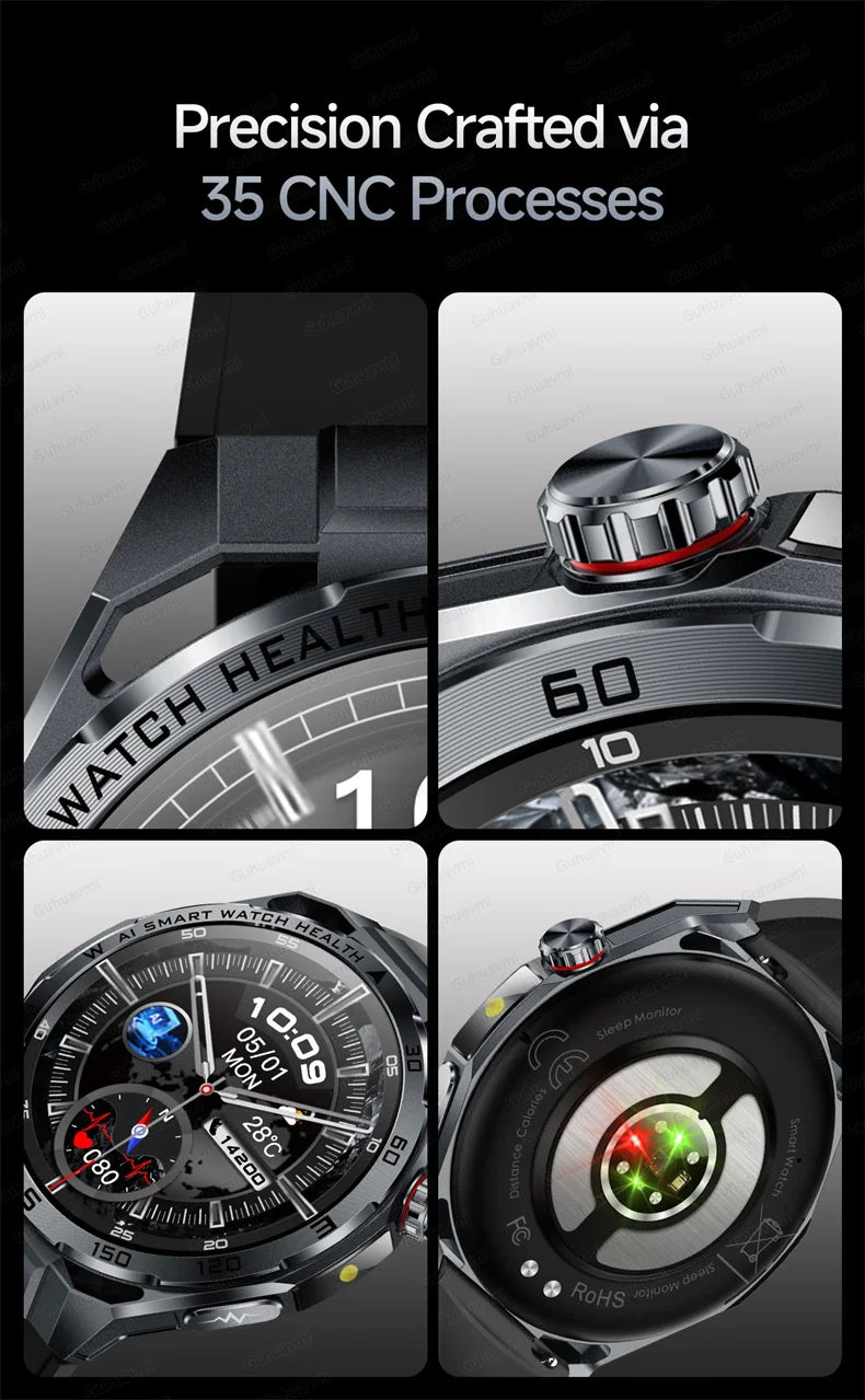 EKG High-End Gesundheits-Smartwatch Herren Blutdruck Lipide Blutsauerstoff Körperanalyse Harnsäure Gesundheitstracker Smartwatch Herren Damen