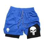 Print 2-in-1 Performance Shorts für Herren, athletische, schnell trocknende Shorts mit Handytasche, Sommer-Fitnessstudio-Workout-Laufshorts RL0302