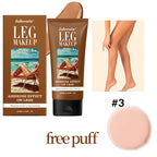Bronze Bein- und Körper-Make-up-Foundation mit Puderquaste 100ml Wasserfest Lang anhaltend Gleichmäßiger Hautton Körperbräunungscreme 3 Farben