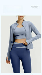 Yoga Set 3-teilig, Gym Kleidung, Sportbekleidung, Yoga Anzüge für Damen, Langarm Crop Top, Fitness Set, Trainingsanzüge, Sport-BH, Gym Leggings
