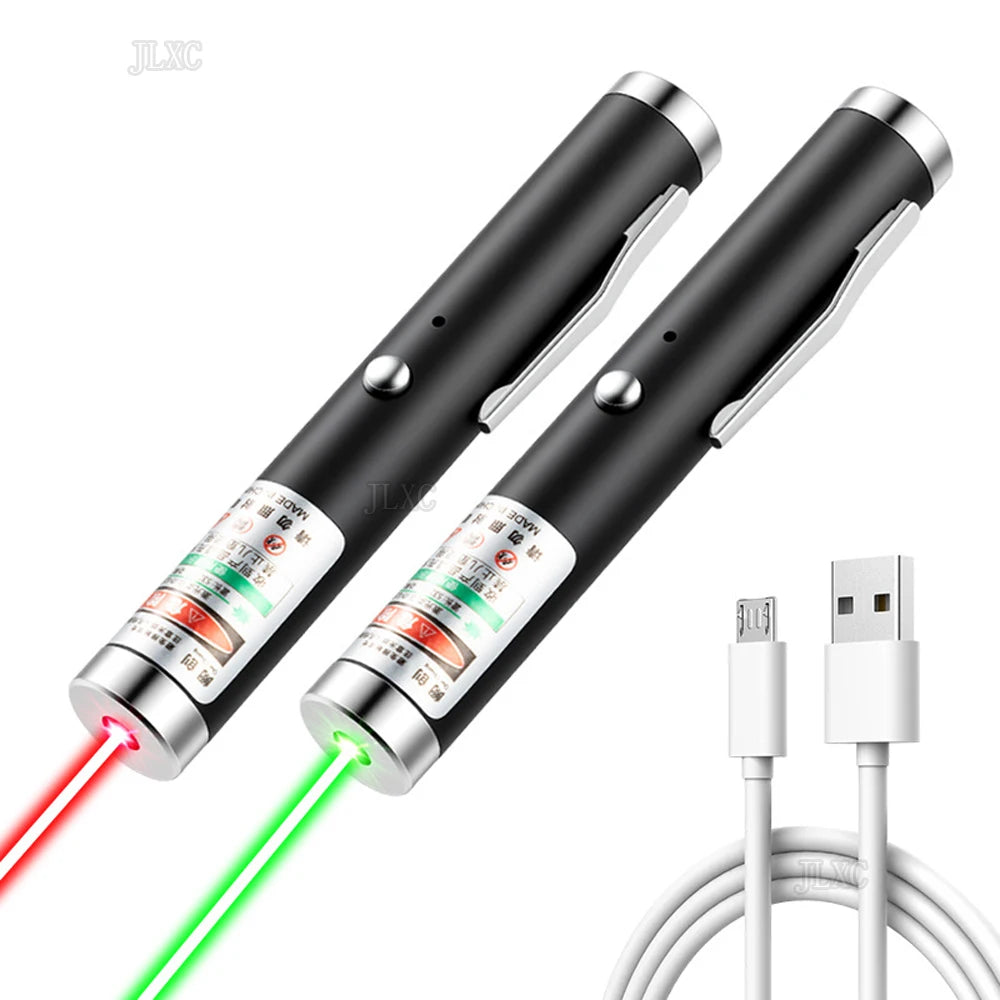 Tragbarer USB-Grünlaserpointer 2-in-1 Abnehmbare Lampenfassung Mini-Laserstift Sichtbarer Fokus Rote Kombination für die Jagd Hauptbild