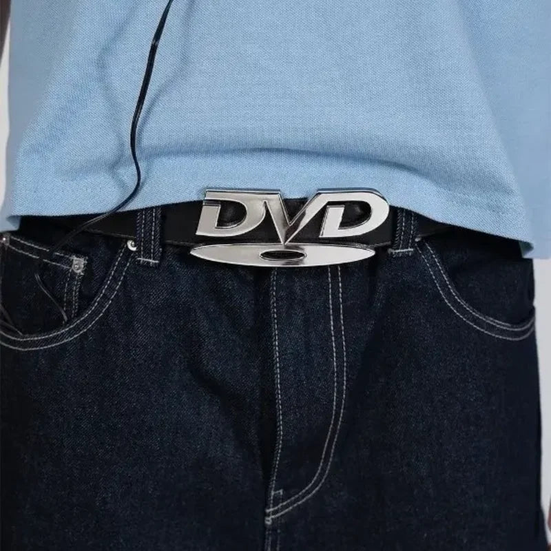 Unisex Nostalgic Design DVD Buckle Belt Men Women Decoration Paired with Jeans Waist Straps Belt Versatile Design Sense Belt Hauptbild