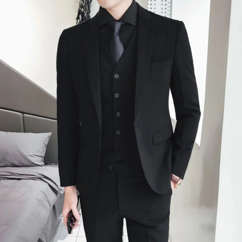 Neue Anzüge (Blazer + Weste + Hose) Herrenmode Business Hochzeit Gentleman Voller Professioneller Interview Formeller Freizeit Anzug