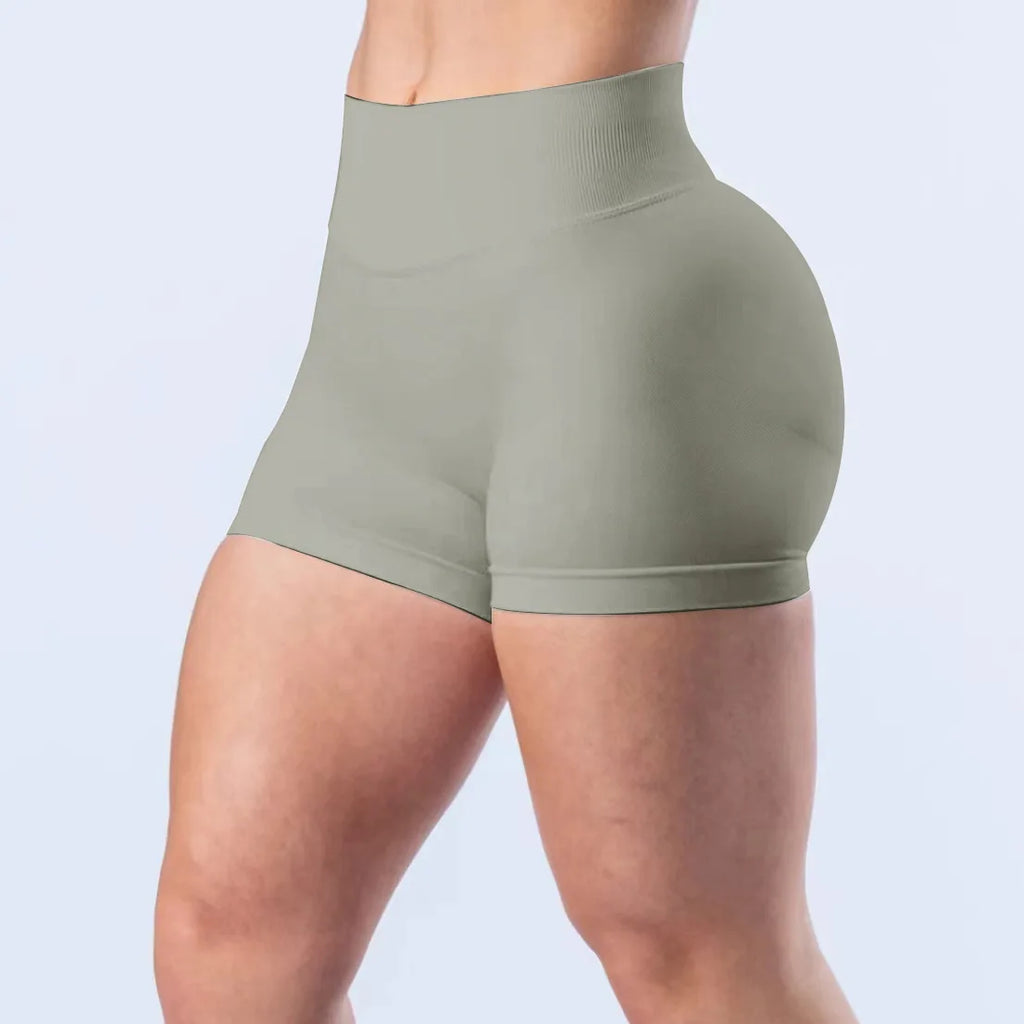 Impact Shorts 4.5" Nahtlos, hochelastisch, niedrig gerippter Bund, dezenter Po-Kontur-Shorts, Fitness Workout Yoga Gym Shorts