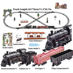 Klassische batteriebetriebene elektrische Eisenbahn Dampflokomotive Set mit Wassernachfüllung für Rauchzug Spielzeug mit Licht & Sound