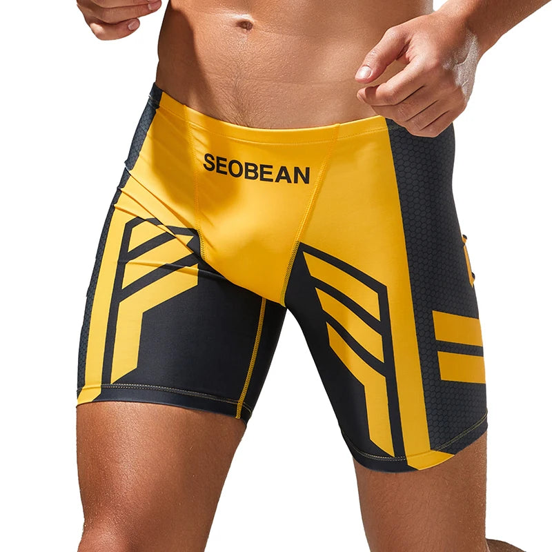 Herren Schnelltrocknende Boxer-Badehose mit Bundzug zum Surfen, für Strand, Sand, Thermische Badeshorts