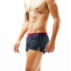 SEOBEAN Klassische Herren Boxershorts kariert 100% Baumwolle Unterwäsche Boxershorts U-konvexer Beutel Pfeil Panties Shorts Herren Schlafunterteile