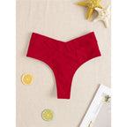 S - XL High Waist High Leg Cut Bikinihose Damen Bademode Weibliche Bademode Brasilianische Tanga Höschen Unterwäsche K7095