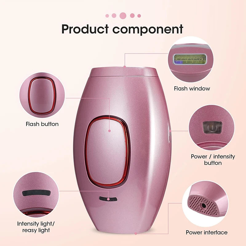 Laser-Epilierer IPL Haarentfernung Laser-Epilierer für Frauen 500.000 Lichtimpulse Epiliergerät Dauerhafte Schmerzlose Haarentfernung