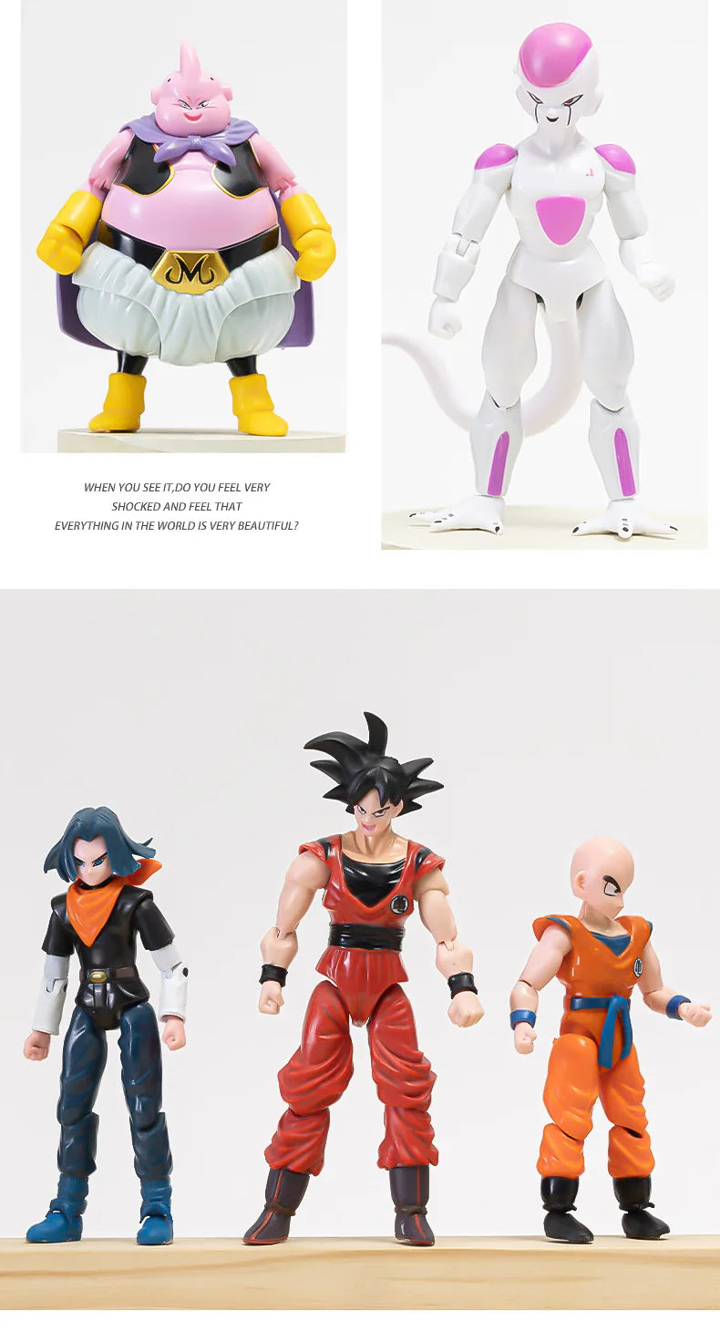 12-18CM Anime Dragon Ball Z Super Saiyajin Son Goku Broly Vegeta Anime Actionfigur Modell Geschenke Sammlerfiguren für Kinder