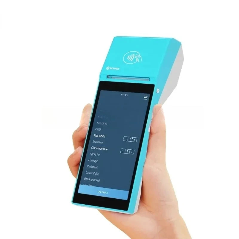 Scangle SP01 POS-System mit NFC für Sumup 5,5 Zoll BT Terminal Handheld POS WIFI Android PDAs POS mit NFC-Leser 58MM Drucker