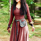 LisdinoMittelalterliches Kleid Damen Langarm Maxirobe Vintage Elfenkleid Renaissance Keltisch Wikinger Gothic Cosplay Kostüme