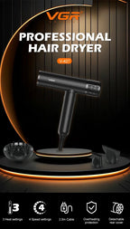 VGR Haartrockner ohne Blätter Professional Negative Ionen Föhn Bürstenloser Motor 11000 RPM Leistungsstarker elektrischer Trockner für Salon V-427