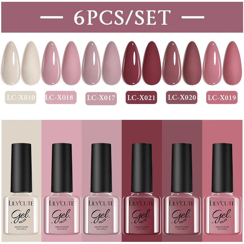 LILYCUTE Nagelgel-Politur-Set, Rosa Grün, Frühling, DIY-Nagelkunst-Design, lang anhaltend, Soak Off UV Gel, Maniküre, Malgel, Vernis-Kit