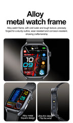 Neue Gesundheitsuhr Harnsäure Blutdruck Blutsauerstoff Körperanalyse Körperfett Smartwatch EKG+PPG Bluetooth Anruf Uhr Frauen Männer