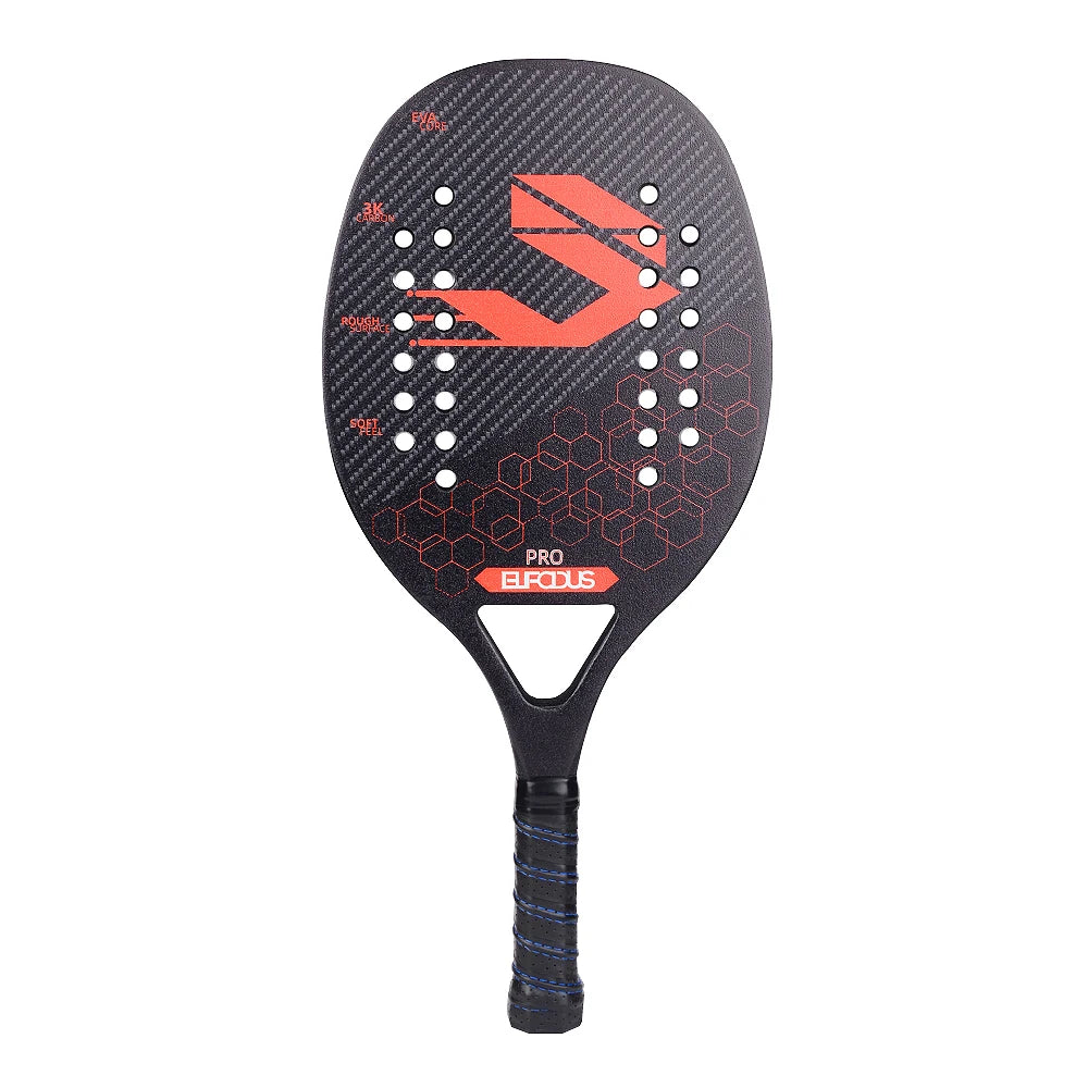 Vollcarbon 3K Faser Strandtennisschläger raue Oberfläche professioneller Schläger für Herren und Damen mit Schutzhülle