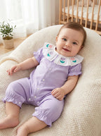 MILANCEL Sommer Baby Strampler 0-24M Weicher bequemer Kleinkind Overall Bestickte Blumen Baby Mädchen Kleidung