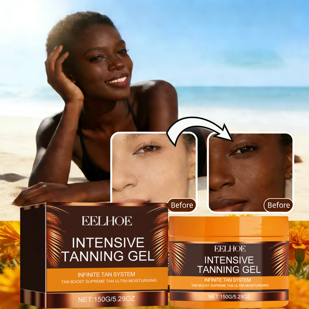 Intensives Bräunungsgel & Creme Set Beschleuniger Bräunung Dunkle Haut Lang anhaltend Feuchtigkeitsspendend Gesicht Körper Selbstbräunungscreme ohne Sonne
