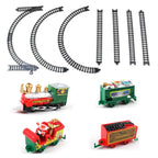 Elektrische Weihnachtszug-Spielzeugset mit Licht und Sound, Zugschienen-Set, DIY-Eisenbahnschienen, Lernspielzeug für Kinderparty und Weihnachtsgeschenke