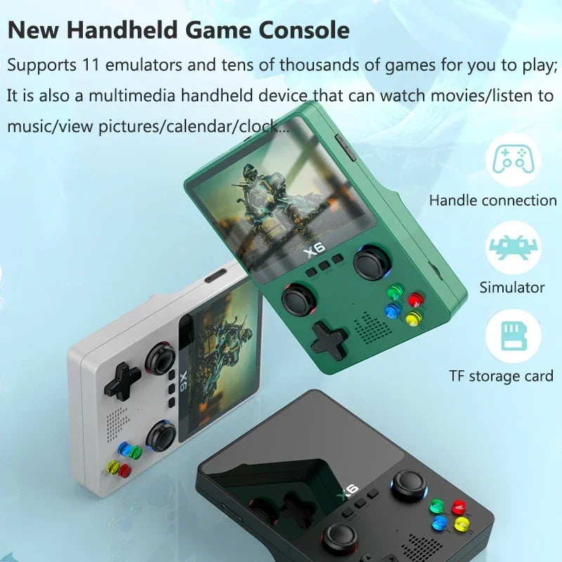 Retro Handheld-Spielkonsole 3,5 Zoll IPS-Bildschirm Dual 3D Joystick 11 Simulatoren GBA Videospiel-Player 10000+ Spiele als Geschenk für Kinder