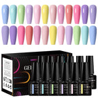 MEET ACROSS 12tlg/Set 7ml Macaron Gel Nagellack mit Box Semi-permanenter UV-Gel Soak Off Nail Art Kit Nagellack für Maniküre