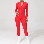 Damen-Trainingsanzug Fitness-Workout Sportkleidung Outfit Reißverschluss-Jumpsuit Yoga Fitness Overall Set Offene Rücken Bodysuits Anzug für Damen