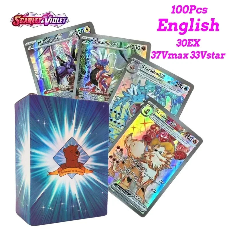 60-100Pcs New English French Spanish Pokemon Cards GX MEGA EX TAG TEAM Vstar Game Battle Card Hot Sale Collection Card Kids Gift