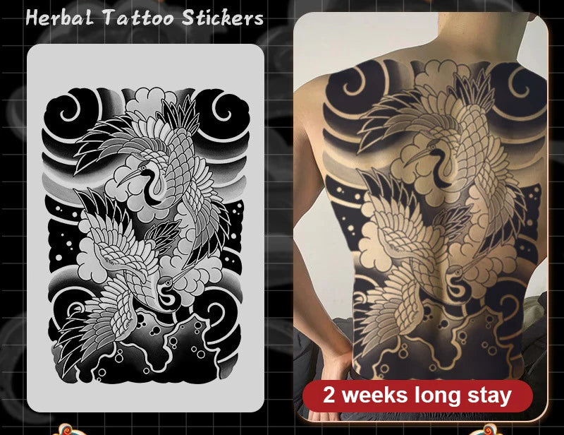 Magic Juice Tinte Wasserdichte Tattoo Aufkleber Große Größe Kräutersaft Temporäre Tattoos Männer Body Art Drache Tiger
