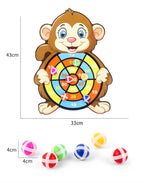 Tiere Dartscheibe Spiele für Kinder Montessori Ziel-Sportspiele Spielzeug mit 2 klebrigen Bällen Lernspiele für Kinder Jungen Mädchen