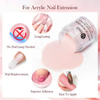 8pc MTSSII Acrylic Powder Nail System Set Clear Nude Pink Monomer Liquid Set With Nail Brush For Nails Extension Carving Flower
