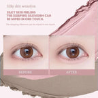 Matter aufhellender Seidenraupen-Stift, Pinkbrauner zweifarbiger Highlighter-Konturschattenstift mit Detail-Verblendpinsel für Augen-Make-up
