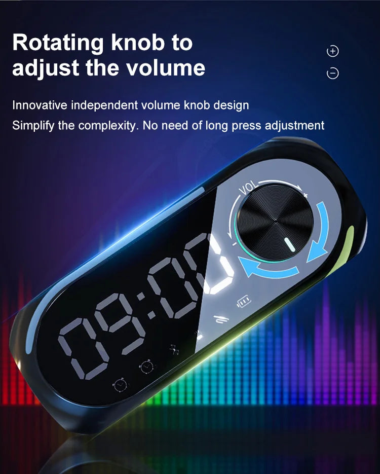 Radiowecker FM Bluetooth Lautsprecher Tragbarer Subwoofer Caixa De Som Sound Box Musik Drahtlose Mini Tieftöner Bocina Lampensäule