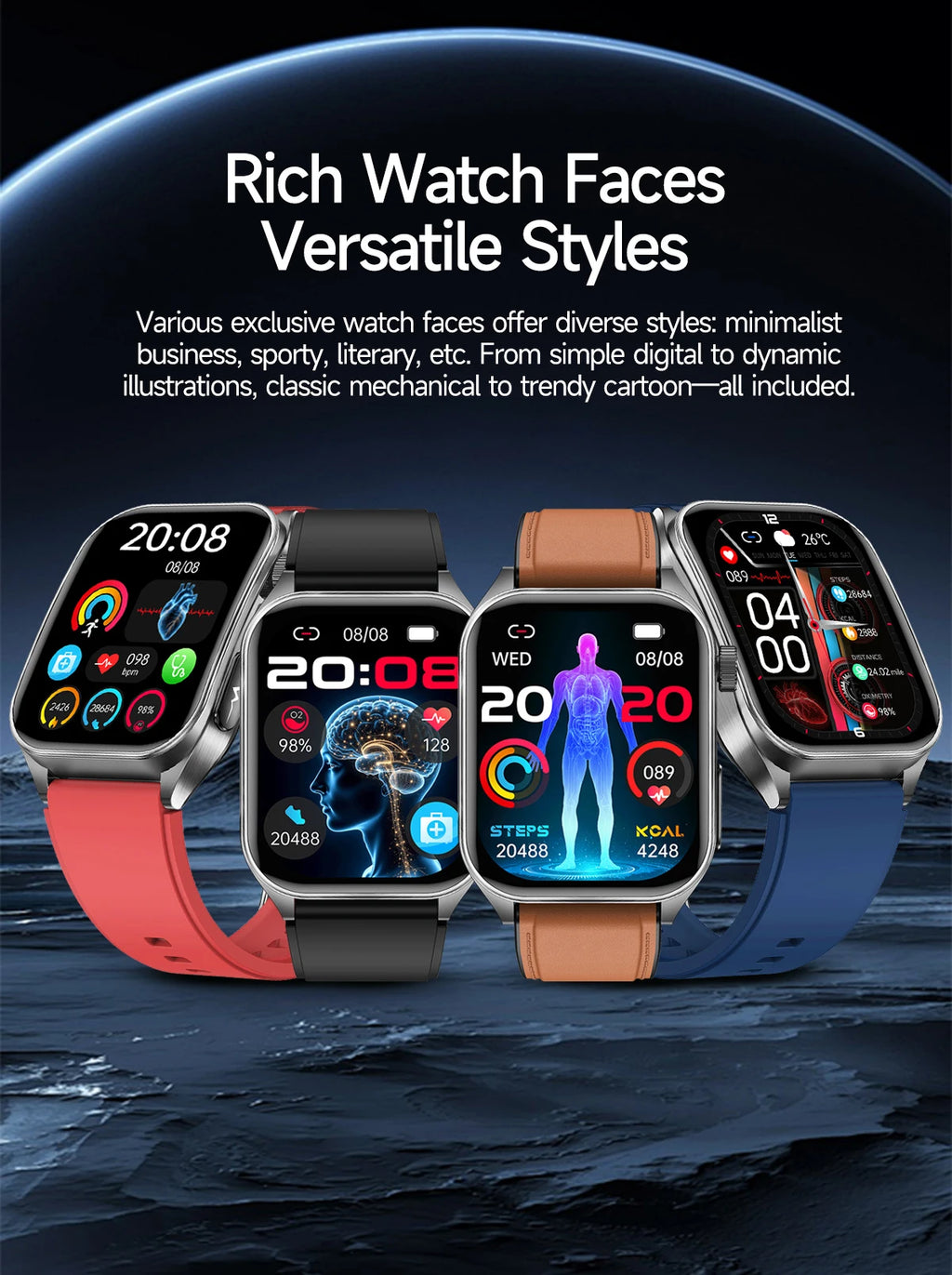 2026 Neue Gesundheits-Smartwatch Lasertherapie Reduziert Drei Hochs Blutsauerstoff Blutdruck Harnsäure Blutfette EKG-Smartwatch Für Herren