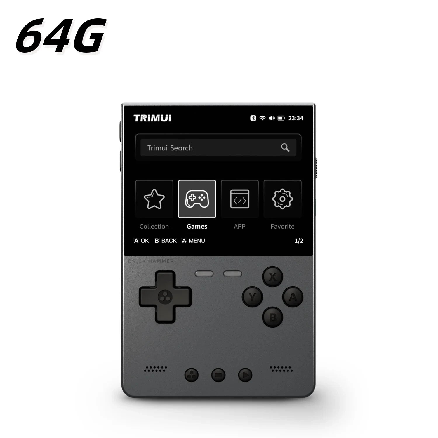 NEUE TRIMUI BRICK Hammer Handheld-Spielkonsole 3,2'' IPS-Bildschirm Linux-System Metallgehäuse Tasten-LED-Beleuchtung Kostenlose Tastenkappen-Geschenke