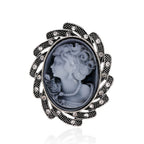 Vintage Victorian Design Queen's Cameo Brooch Pin, Antique Wedding Beauty Jewelry Gift, Elegant Style