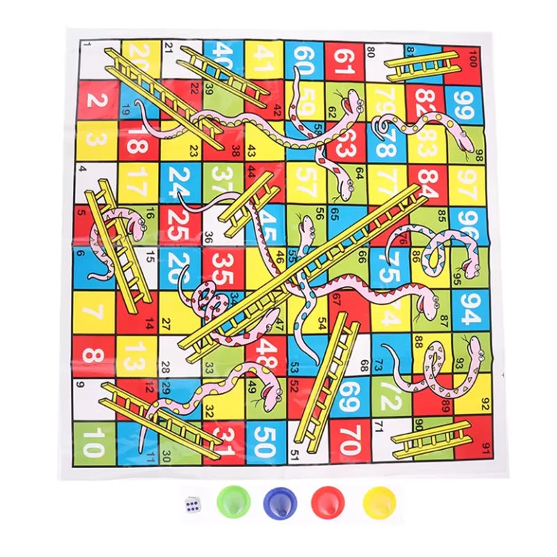 Schach Schlange Leiter Flug 38cm/14.96Zoll Pädagogisches Kinderspielzeug Interessantes Brettspiel Set Tragbares Flugschach Brettspiel